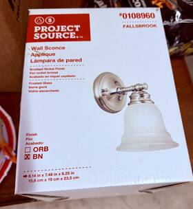 0108960 Project Source 0429481 Oil White Bn Finish Fallsbrook Wall Sconce