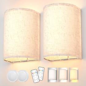 Ptws-001 Prtiloud Battery Operated Wall Sconces Set Of Two Rechargeable Lamp With Remote