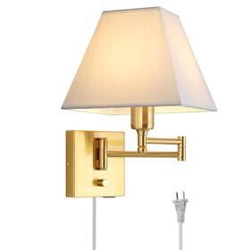 Jds-bd-009 Pullcu Wall Mounted Lamp Plug In Sconce With Dimmable Switch Swing Arm Lam
