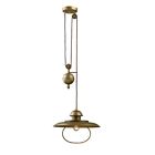 65051-1 Pulldown Farmhouse Antique Light 1 Bulb Brass Pendant