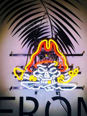 Us-invymetal-117pl Queen Sense 17 Inch X14 Pirate Skull Neon Sign Light Man Cave Bar Pub Beer Gift N