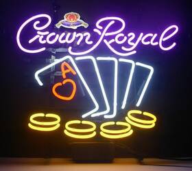 Us-invymetal-120crlp Queen Sense 20 Inch X16 Crown Royals Poker Neon Sign Light Man Cave Bar Pub Beer