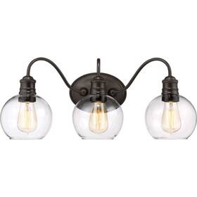 Quoizel 611728277461 Soho 3-light 9.5-in Bronze Globe Vanity Light