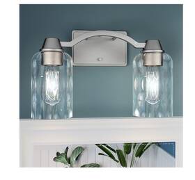 Quoizel 611728342121 Acacia 14-in 2 -light Brushed Nickel Transitional Vanity Light