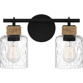 Quoizel 611728365106 Naturals Baltic Modern Vanity Lights 14.5 Inch 2-light Coastal Matte Black &