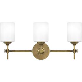 Ari8622ws Quoizel Aria 3-light Bathroom Vanity Light In Weathered Brass