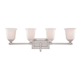 Nl8604bn Quoizel Nicholas 4-light Bath Light In Brushed Nickel Finish