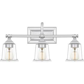Nlc8603c Quoizel Nicholas 3-light Bathroom Vanity Light In Polished Chrome