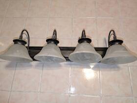 5094-4-195 Quorum Gray 30 Inch 4 Light Faux Alabaster Glass Bathroom Vanity Silver 5094-4-195 Quorum Gray 30 Inch 4 Light Faux Alabaster Glass Bathroom Vanity Silver