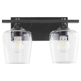 558-2-59 Quorum Veno 2lt Vanity Matte Black/clear -