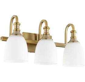 5011-3-80 Quorum International Richmond 20.25 Inch 3-light Bath Vanity In Aged Brass
