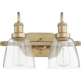 508-2-80 Quorum International I Transitional Two Light Bathroom Vanity Aged Brass Finish Led C
