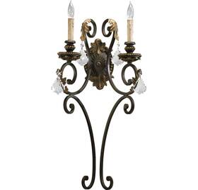 5357-2-44 Quorum International Rio Salado 2-light Wall Sconce In Toasted Sienna/mystic Silver
