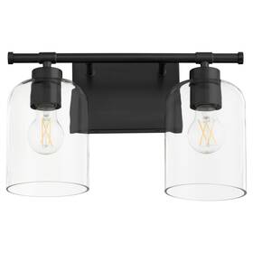 5374-2-59 Quorum International Matte Black Two Light Vanity From The Tribute Collection