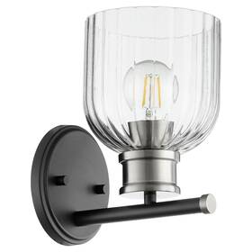 510-1-6965 Quorum Lighting - Monarch 1 Light Wall Mount-noir/satin Nickel Finish-clear