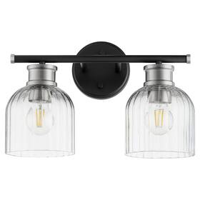 510-2-6965 Quorum Lighting - Monarch 2 Light Bath Vanity-noir/satin Nickel Finish-clear