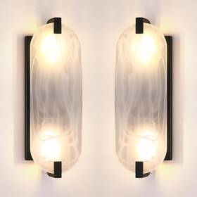 B0dsp458pf  Rainlighting 2 Pck Light Oval Frosted Glass Bathroom Wall Sconce Modern Concise Style Wa