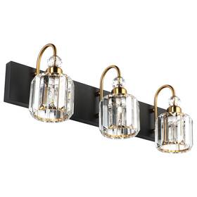Hj-8600-3t Ralbay 086291024024 Modern Bathroom Vanity Light Fixture 3-lights Metal And Crystal