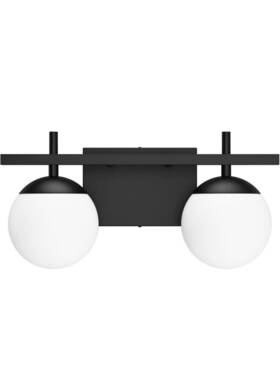 Dk8620 Ralbay Industrial Black Bathroom Vanity Light 2-light Milky White Glass Modern