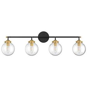 Ralbay Rustic Industrial Wall Light Fixture 4-light Clear Glass Vintage