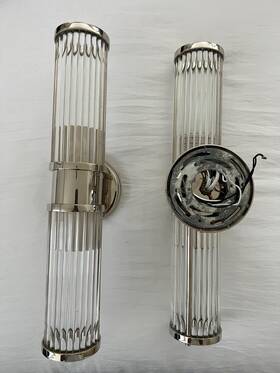 Rl2082pn Ralph Lauren Allen Double Sconce Polished Nickel Glass Rod Design