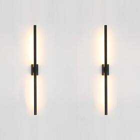 Reddragon Lighting 790864407717 Set Of 2 Hardwired Dimmable Long Black Tube Wall Sconce Li