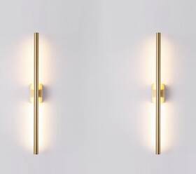 Dim-rd-twl-ww-gold-24inch Reddragon Lighting Set Of 2 Hardwired Modern Narrow Slim Long Tube Wall Sconce Linear Dimmable