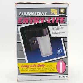 El-13-f Regent 13w Fluorescent Light Entry Patio Lantern Jelly Jar - Nos Bronze
