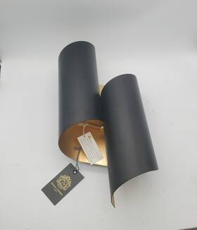 15-1157blk Regina Andrew Detroit Classic Folio Black Gold Wall Sconce Scroll