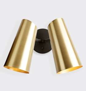 A1320 Rejuvenation Cypress Double Sconce Brushed Satin Brass/oil-rubbed Bronze Mcm