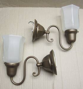 W853 Rejuvenation Hardware & Lighting 2 Antique/vintage Victorian Style Sconces With Mission Flared Shades