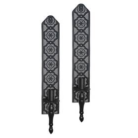 Ly0117 Remenna Vintage Black Wall Sconce Candle Holder With Intricate Pattern Rustic Metal Ly0117 Remenna Vintage Black Wall Sconce Candle Holder With Intricate Pattern Rustic Metal