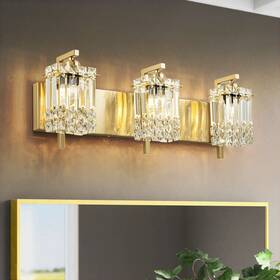 Rennnsan 565253390716 3-light Modern Glam Crystal Bathroom Vanity Lights Wall