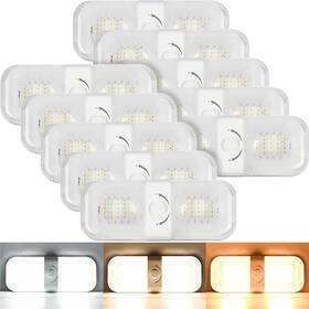 Retisee B0c3mfm7z4 10 Pcs Rv Lights Interior 1700lm 3 Color 12v Led Dome Ceiling
