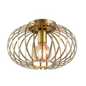 Rm001-21 Riomasee Industrial Gold Semi-flush Mount Ceiling Light Metal Cage Flush F