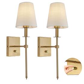 Rizzyluz 690770521470 Dimmable Wall Sconces Set Of 2 Gold Bathroom Vanity Lighting Fixtures Modern Gol