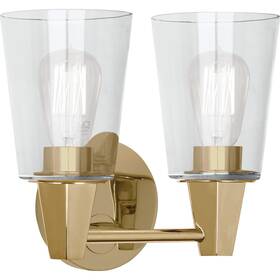 255c Robert Abbey Wheatley Clear 11 Vanity Light 2 Inch W - Brass