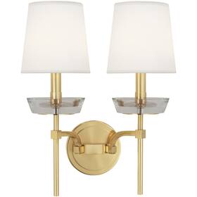 609c Robert Abbey Cristallo 15 Wall Sconce 2 Light 18 Inch Tall - Modern Brass