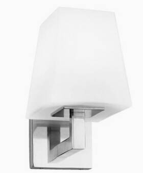 911452 Robert Abbey Two New Doughnut Wall Sconces Polished Nickel White Glass Shade 648