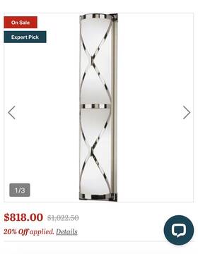 S1987 Robert Abbey Chase Wall Sconce Polished Nickel 25.5 Inch X 5.5 Contemporary S1987 Robert Abbey Chase Wall Sconce Polished Nickel 25.5 Inch X 5.5 Contemporary
