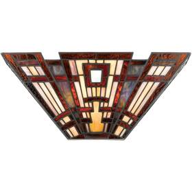 Mvws662va Roseto Qzws662 Bronze 2-light 7 Inch H Wall Washer With Tiffany Glass