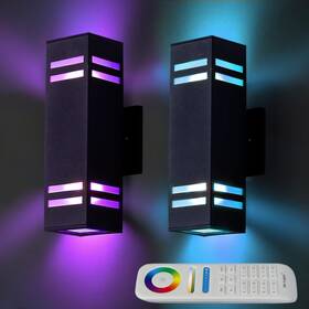 Fut014 Rosykite Up Down Wall Sconce Rgb Color Changing Lights 1200lm Dusk To Dawn Outdoor Li