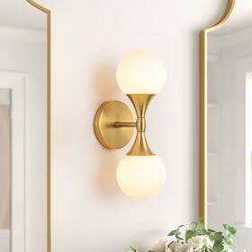 Rrtyo 313035250259 North 6.4 Inch 2-light Gold Bubble Modern Up And Down Wall Sconce With Opal Glass