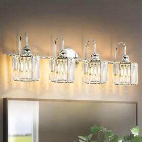 81010000041498 Rrtyo Avenlur 29.5 Inch 4-light Chrome Crystal Dimmable Bathroom Vanity Light