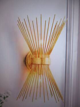 81010000048558 Rrtyo Leuchte 11 In 2-light Gold Leaf Glam Sputnik Bathroom Vanity Light Sconce