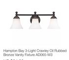 Ad065-w3 Rubbed Oil Fixture Vanity Bay 3-light Hampton Bronze Crawley