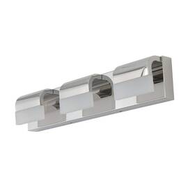 Vll20119132 Runesay 21.7 Inch Modern 3-light Chrome Acrylic Led Mirror Vanity Light Fixture