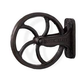 Rustic State 752830853027 Iron Vintage Industrial Wheel Farmhouse Wall Mount Pulley 6.75inch Diameter For