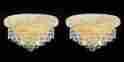 S1018g12 Unbranded Pair Qty 2 Of Lights Gold Finish 12 X H 6 Empire Clear Crystal Wall Sconce