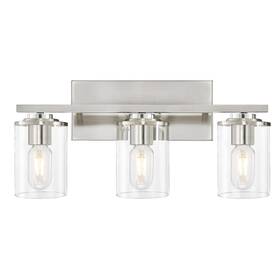 Sadenicel 791571464437 Brushed Nickel Bathroom Vanity Light 3-light Metal Wall Sconce Fixtures For